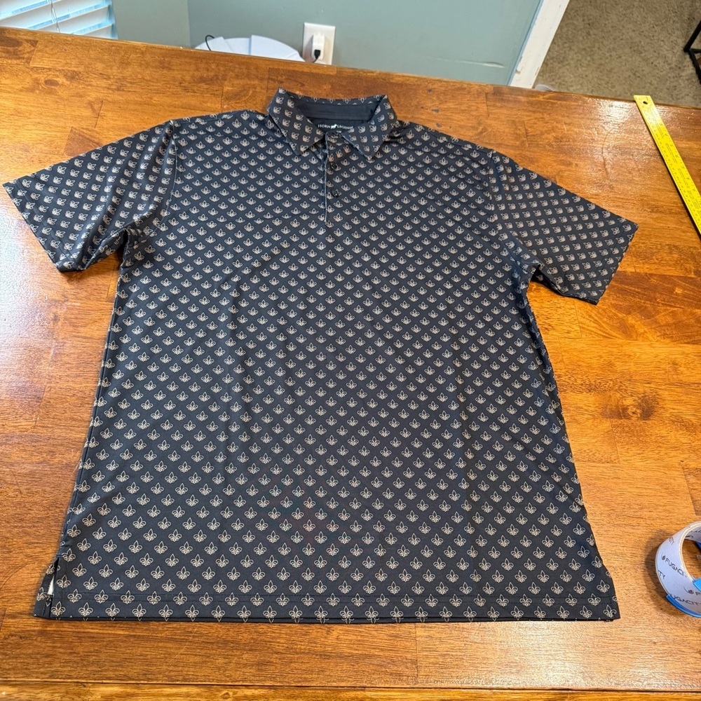 Men's Horn Legend New Orleans Saints Inspired Patterned Polo Shirt medium